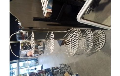 ETAGERE D'ANGLE 5 NIVEAUX FER BLANC