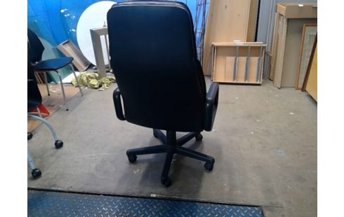 BUREAUSTOEL LEDER ZWART