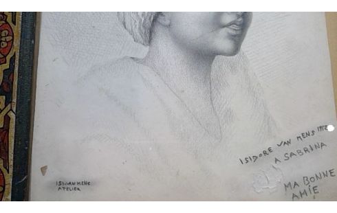 DESSIN CRAYON  ORIENTALISTE ISIDOR