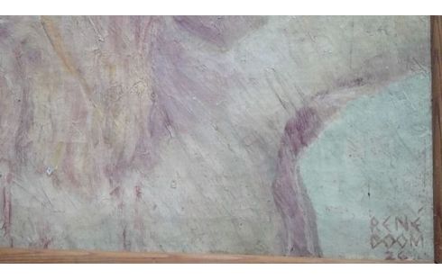 HUILE SUR TOILE RENE  DOOM