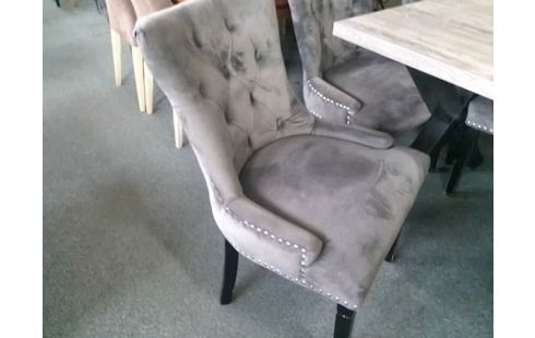 CHAISE TISSU GRIS AVEC POIGNEE