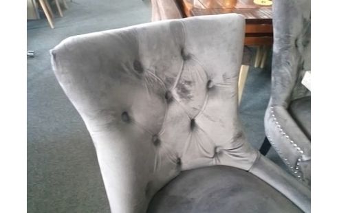 CHAISE TISSU GRIS AVEC POIGNEE