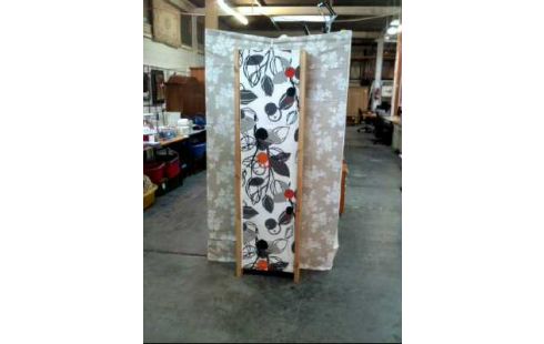 TRENNWAND HOLZ STOFF MUSTER FLORAL