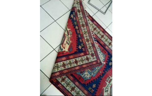 TEPPICH MEXIKANISCHER STIL FRANZEN ROT BLAU