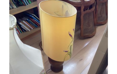LAMPE JAUNE FLEURIS