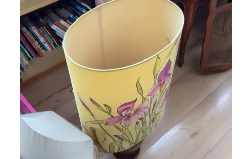 LAMPE JAUNE FLEURIS