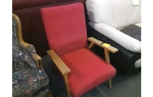 FAUTEUIL BOIS ET ROUGE