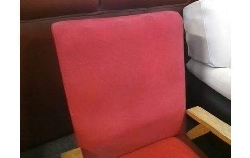 FAUTEUIL BOIS ET ROUGE