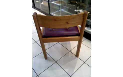 STUHL VOLLHOLZ KIEFER POLSTER WEINROT