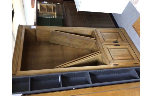 BIBLIOTHEQUE CHENE MASSIF 2 PORTES