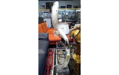 LAMPE A POSER POISSON  EN CORNE