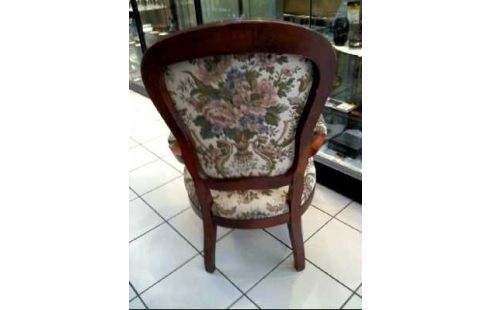 ARMLEHNSESSEL HOLZ POLSTER STOFF FLORAL