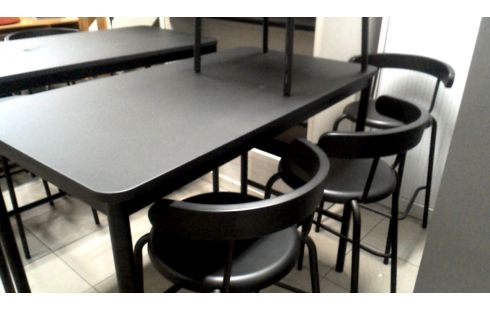 MESA, , 4 SILLAS ALTO NEGRO IKEA
