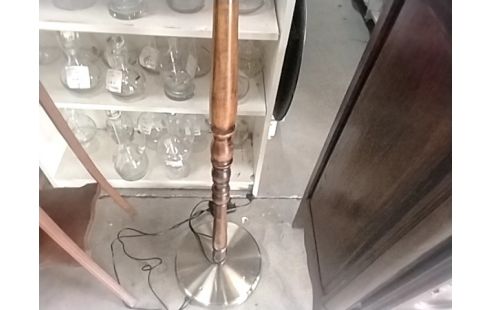 LAMPADAIRE BOIS 2 GLOBES