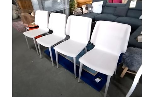 4 CHAISES MODERNE GRISES PIEDS ABIMES