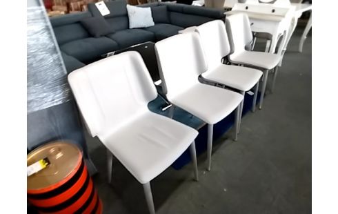 4 CHAISES MODERNE GRISES PIEDS ABIMES