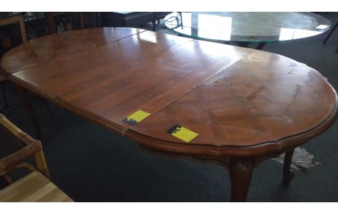 TABLE RONDE AVEC 2 ALLONGES (QLQS RAYURES)