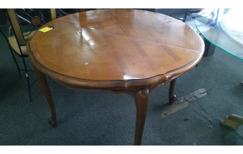 TABLE RONDE AVEC 2 ALLONGES (QLQS RAYURES)