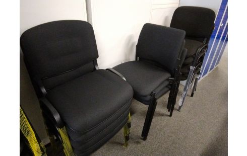 CHAISE D'ACCUEIL TISSU NOIR EMPILABLE