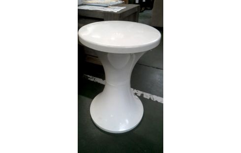 TABOURET, , TAM TAM BLANCHE PVC ANNEES 70