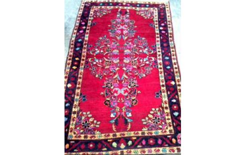 TEPPICH ROT GEMUSTERT FLORAL