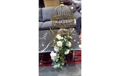 CAGE A OISEAU DORE DECO