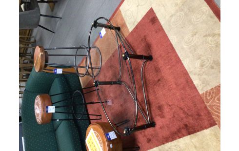 TABLE BASSE OVALE VERRE