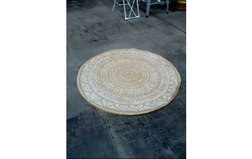 TEPPICH RUND BOHO-STIL NATURFARBEN