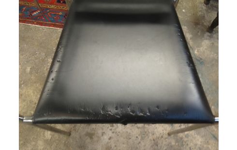 CHAISE DESIGN 5 + 1 CUIR NOIR