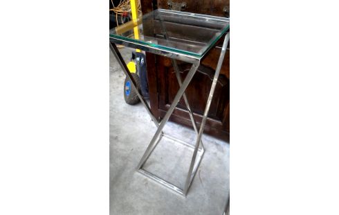 PIED DE STAL CHROOM GLAS