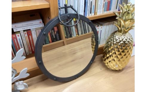 MIROIR ROND GRIS