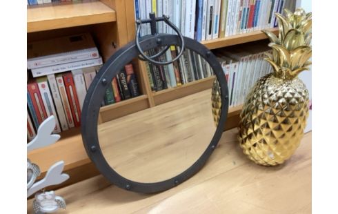 MIROIR ROND GRIS
