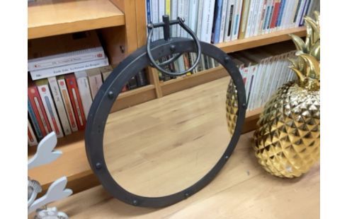 MIROIR ROND GRIS