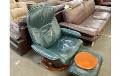 FAUTEUIL STRESSLESS CUIR BLEU