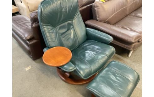 FAUTEUIL STRESSLESS CUIR BLEU