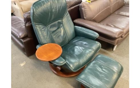 FAUTEUIL STRESSLESS CUIR BLEU