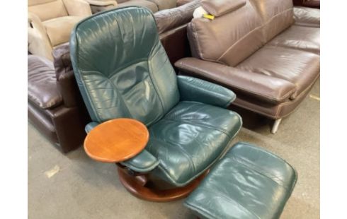 FAUTEUIL STRESSLESS CUIR BLEU