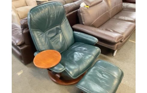 FAUTEUIL STRESSLESS CUIR BLEU