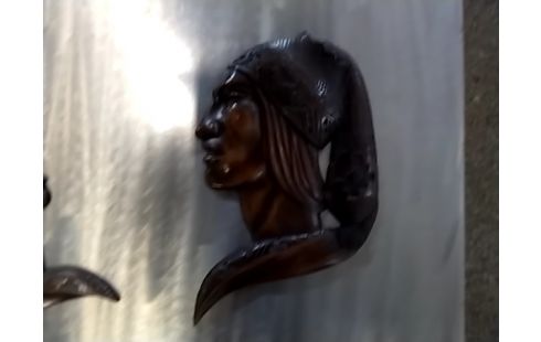 DECORATION MURALE ÉBÈNE FIGURINE AFRICAINE