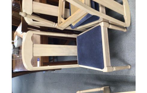 CHAISE CERUSE LOT DE 6 ASSISE BLEU