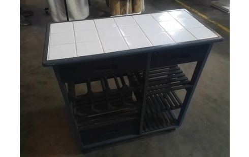 DESSERTE A ROULETTES 2 TIROIRS