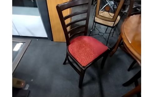 LOT DE 6 CHAISES BOIS ASSISE ROUGE