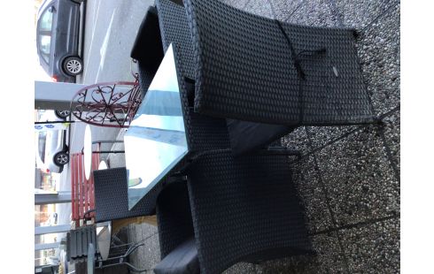 ENSEMBLE DE TABLE ER FAUTEUIL DE JARDIN PLASTIQUE BLEU