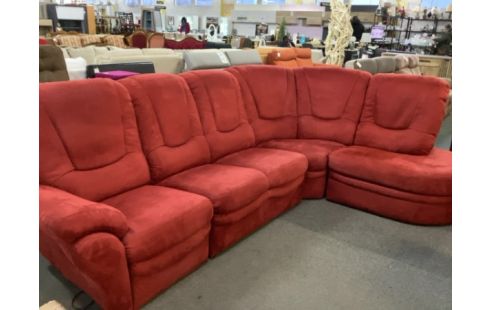 CANAPE D'ANGLE TISSU ROUGE UN CÔTÉ RELAX (TEST OKAY)