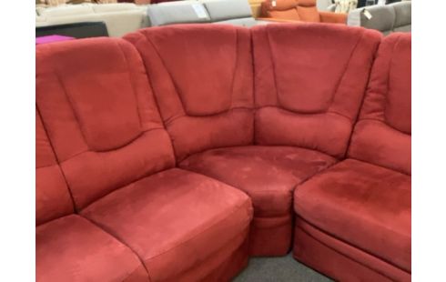 CANAPE D'ANGLE TISSU ROUGE UN CÔTÉ RELAX (TEST OKAY)