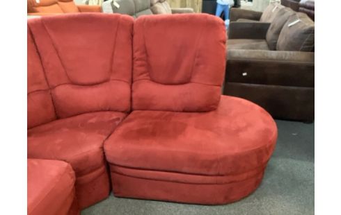 CANAPE D'ANGLE TISSU ROUGE UN CÔTÉ RELAX (TEST OKAY)