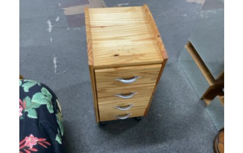 CAISSON PIN TIROIRS SUR ROULETTES