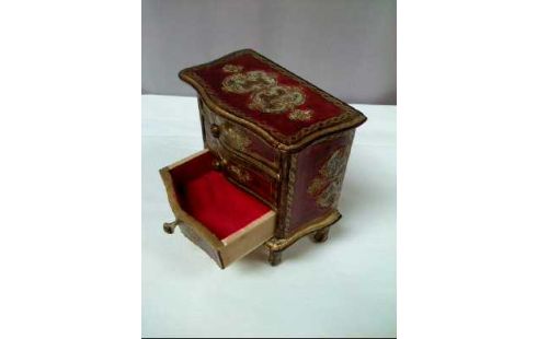 SCHMUCKKASTEN HOLZ 3-SCHUBL. VINTAGE