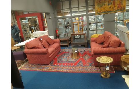 CANAPE TISSU ROUGE BRIQUE