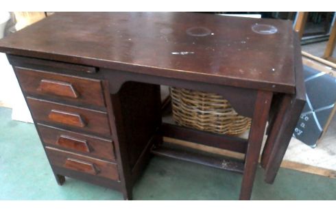 BUREAU CHENE ANCIEN 4 TIROIRS